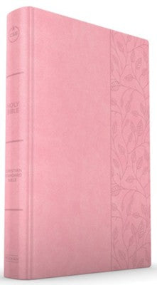 CSB Large Print Thinline Bible, Value Edition--soft leather-look, soft pink